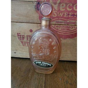 Liberty Don't Tread on Me Vintage 1970 Amber Glass Decanter Bottle Ezra Brooks